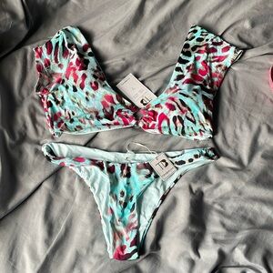 TiniBikini Women's Sz XL Animal print 2pc Swim Bikini Set NWT B52